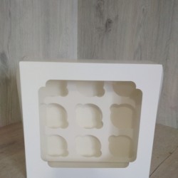 Коробка для кексов 9 шт Белая с окном