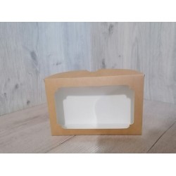 Коробка для еклерів 230*150*60 з вікном крафт