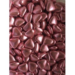 Шоколадні сердечка рожеві 15 мм