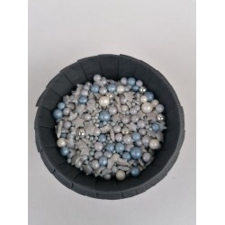 Сахарные шарики перламутровые микс с шариками серебро