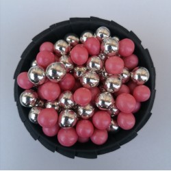  Цукрові кульки мікс рожевий з сріблом