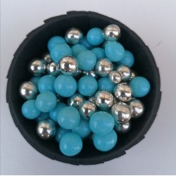  Цукрові кульки мікс голубий з сріблом