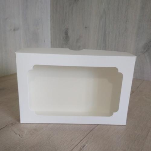 Коробка для еклерів 230*150*60 з вікном біла