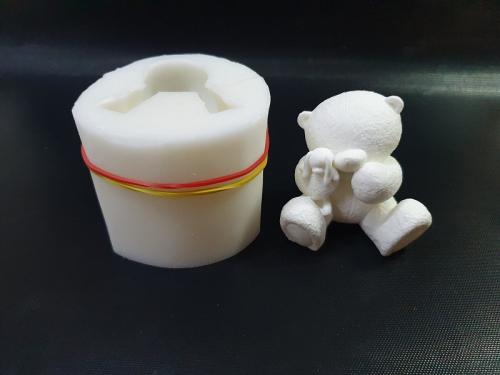 Молд силиконовый 3D Мишка плюшевый с зайкой №2 