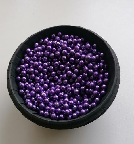 Цукрові кульки металік фіолет 5 мм