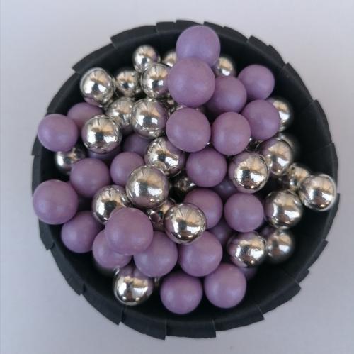 Сахарные шарики микс фиолет с серебром