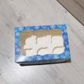 Коробка для 6 кексов Синий снег