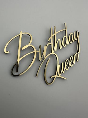 Birthday Queen дзеркальний торцевий топер золото 
